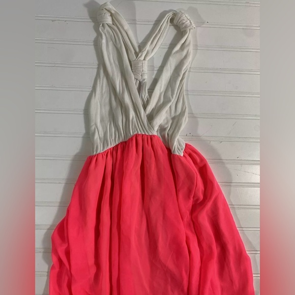 Pink Blush Long Maxi Dress Neon Pink Off White Womens Size Small - Picture 13 of 16